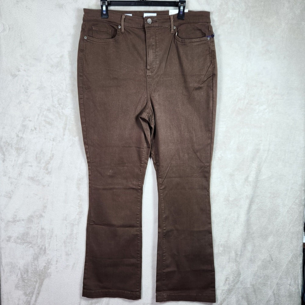NYDJ Jeans Womens 18 Chocolate Bark Stretch High Rise Barbara Bootcut A704672 - Picture 2 of 12